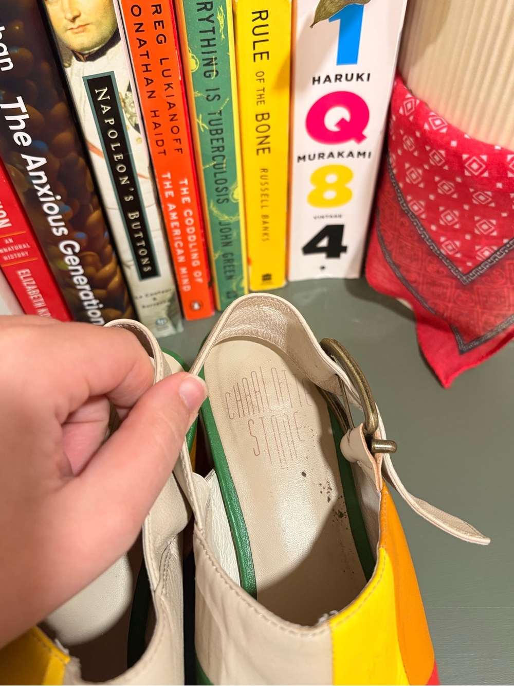 Multicolor Women’s Platform Sandals — Green, Red, Yellow, Orange, White - Picture 5 of 7